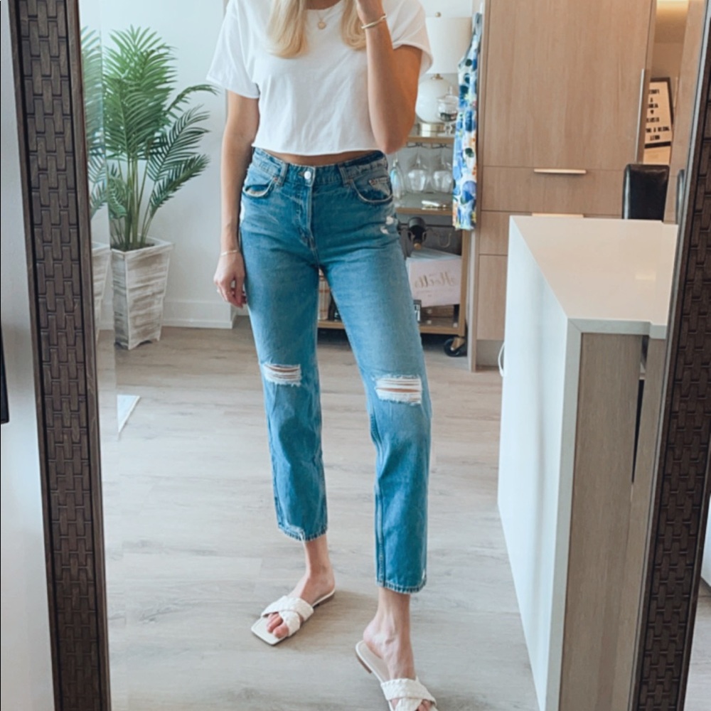 H&M high waisted boyfriend denim